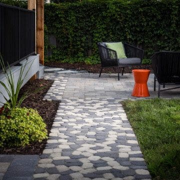 belgard bay area paver dealer installed walkway in yard