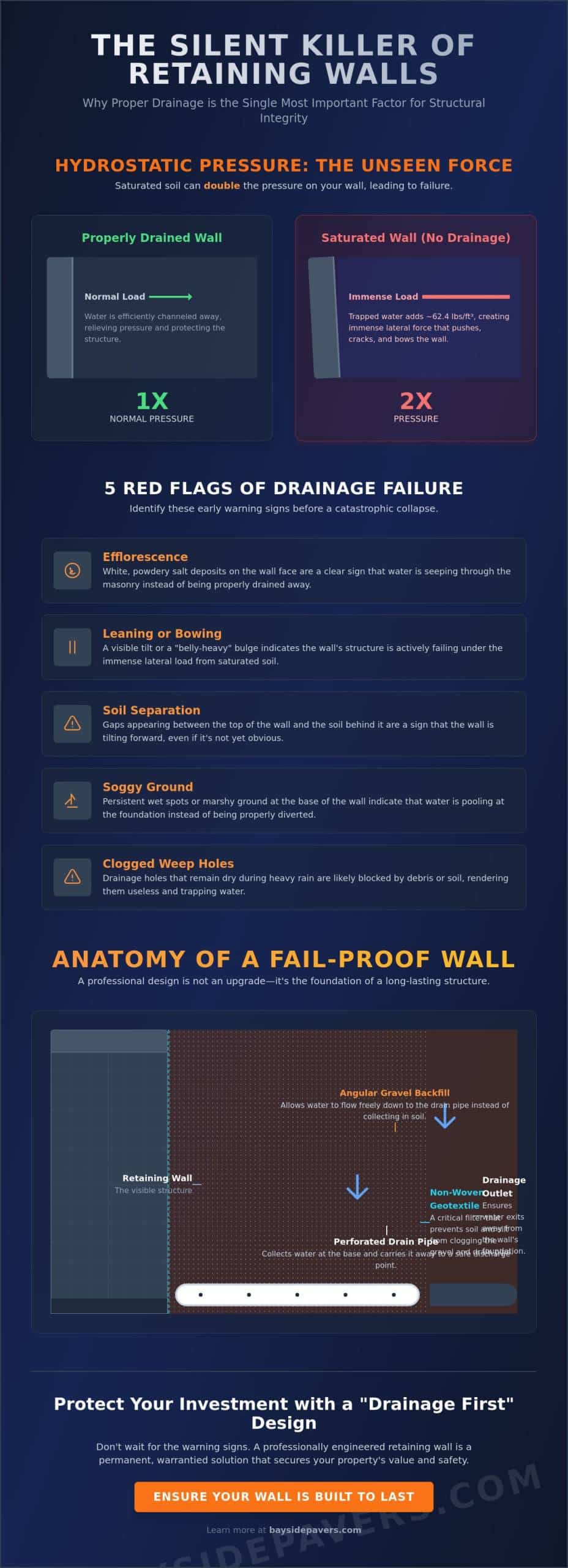 Retaining Wall Drainage Design: How to Solve and Prevent Costly Failures