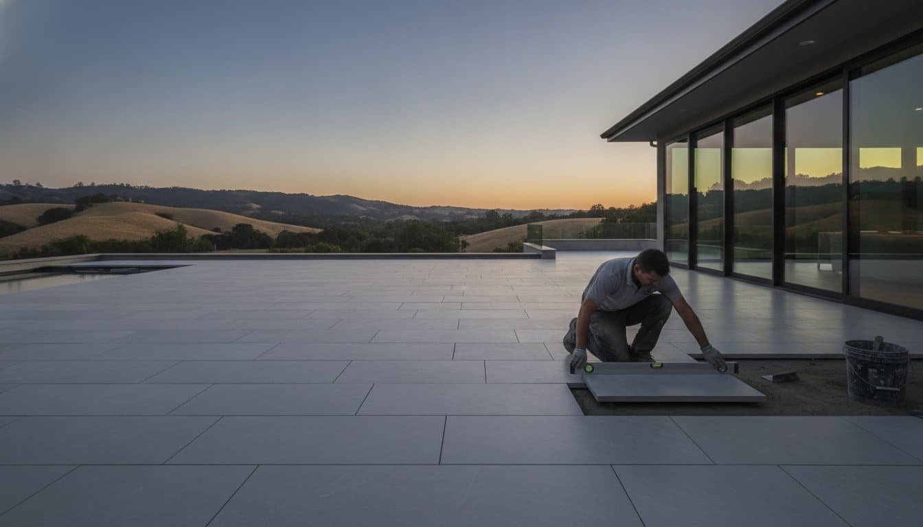 Large Format Porcelain Pavers Installation in Danville